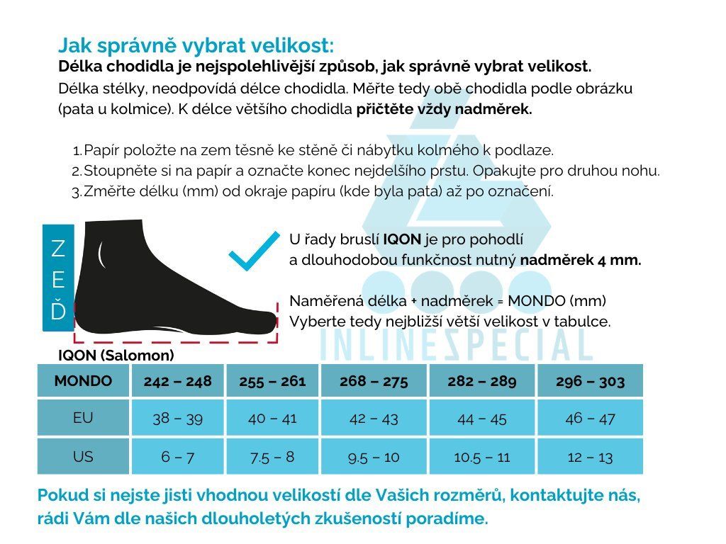 Tabulka velikostí IQON AG30