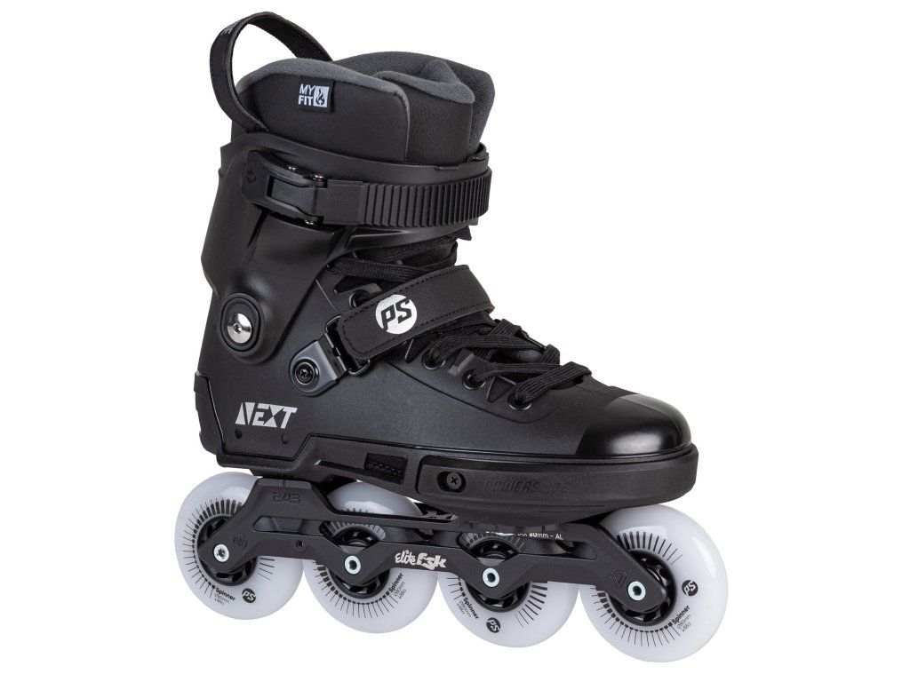 Powerslide Next 2.0 Black 80 – boční pohled na nový prostornější skelet