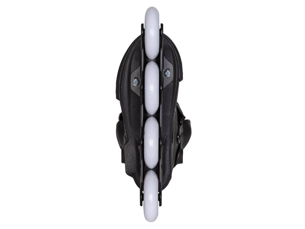 Powerslide Next Black 80 – detail tříbodového uchycení rámu TRINITY a X-Slot nastavení