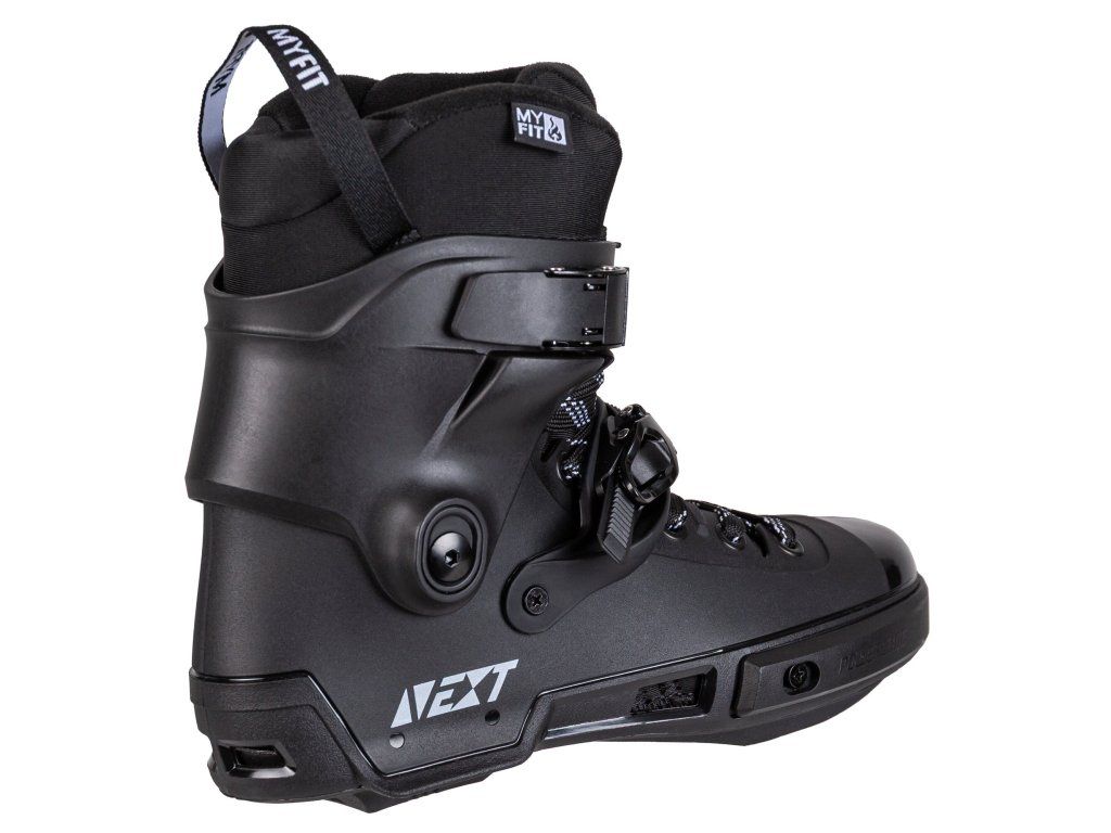 Powerslide Next Black Boot 2.0 – detail nastavitelného cuffu a flex zón skeletu